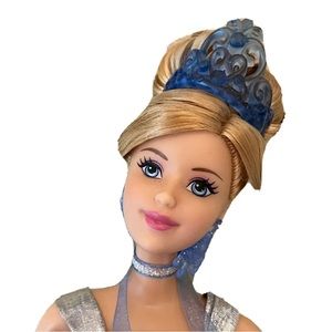 Mattel/Disney Collab 2012 Barbie Doll Holiday Princess Cinderella + Slipper HTF